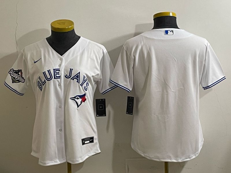 Women 2025 Nike Toronto Blue Jays Blank White Game MLB Jersey 02->women mlb jersey->Women Jersey